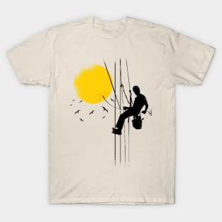 Worker Plugging The Sun T-Shirt